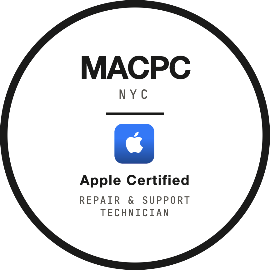 MACPC NYC Apple Certified Repair and Support Technician badge